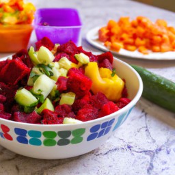 

This vegan, gluten-free, eggs-free, nuts-free, soy-free and lactose free spicy beetroot and chili salsasalad/side dish is a delicious mix of tomatoes, oranges and tortilla chips.