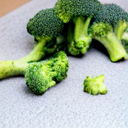 the broccoli is cut into florets.