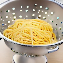 cooked spaghetti.