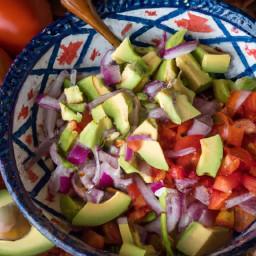 

This hearty vegan and gluten-free tomato and avocado salad is a delicious, healthy side dish or appetizer. It's free of dairy, eggs, nuts and soy!