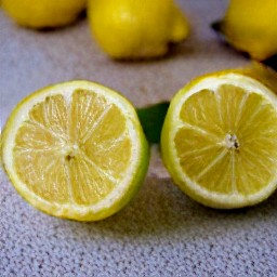 two lemon halves.