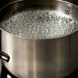5 liters of boiling water in a saucepan.