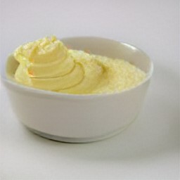three quarters cup of granulated sugar mixed with the electric mixer.