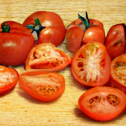 peeled garlic cloves, seeds from tomatoes and green bell pepper that are chopped.