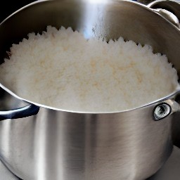 cooked white rice.