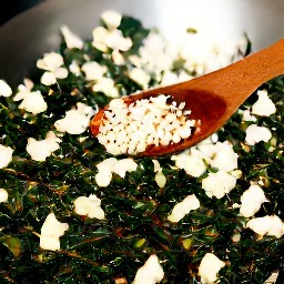 a dish that is stir-fried for 30 seconds with feta cheese added in.