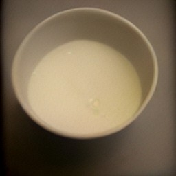 a bowl of milk is produced.