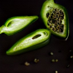 halved and deseeded jalapeno peppers.