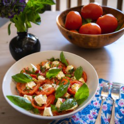 

This delicious, gluten-free, eggs-free, nuts-free and soy-free no cook side dish is a healthy combination of fresh tomatoes and mozzarella cheese.