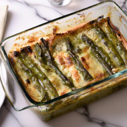 

This delicious soy-free baked lasagna is the perfect lunch! It's made with whole milk, fava beans, frozen peas, eggs, asparagus and parmesan cheese for a delightful veggie medley.