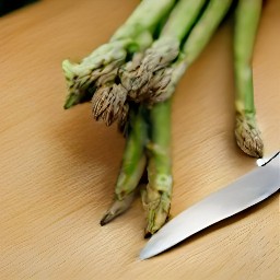 chopped spring onions and asparagus.