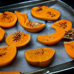 roasted pumpkin halves.