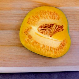 the pumpkins are cut in half.