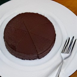 the cake is transferred to a plate.