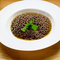 the cooked rice was transferred to a serving plate.