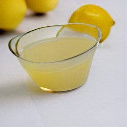 a bowl of lemon juice.