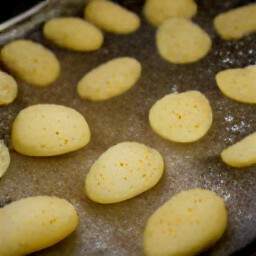 the potato mixture is placed in a baking sheet.