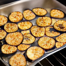 the eggplants roasted after being in the oven for 20 minutes.