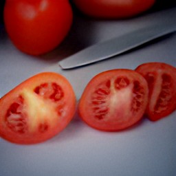 a sliced tomato.