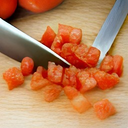 chopped onion, garlic, and tomatoes.