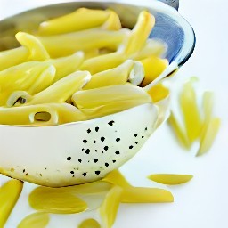 the pasta drained of water.