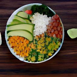 a bowl of kale, chipotle black beans, avocado, white rice, onions, tomatoes, lime wedges and hot sauce.