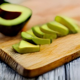 two halves of a lime and slices of avocado.