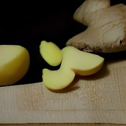 peeled ginger.