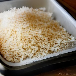 the grated coconuts are lightly toasted and need to be taken out of the toaster oven.