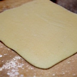 the puff pastry rolled out into a 12-inch square.