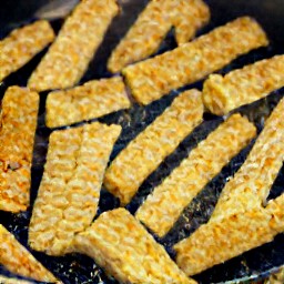 a plate of tempeh nuggets.