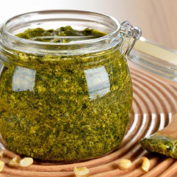 

Pesto sauce is a European, Italian, gluten-free, eggs-free and soy-free dressing made of olive oil that is deliciously flavorful and versatile.
