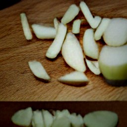 three jicamas that are 3"x1/2"x1/2".