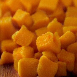 1-inch cubes of butternut squash.