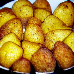 the baked potatoes are transferred to a plate.