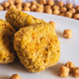 
Chickpea burgers are a nutritious nuts-free and lactose-free lunch option that combines healthy chickpeas, carrots, breadcrumbs and eggs.