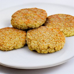 the chickpea mixture divided into 4 patties.