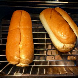 hot dog buns that are lightly browned.