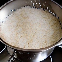 the rice is drained.