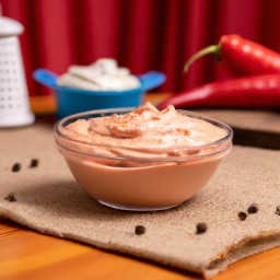 

Mayonnaise is a gluten-free and nut-free sauces & dressings, made of mayonnaise, sour cream and red chili peppers - giving it a deliciously creamy flavor.