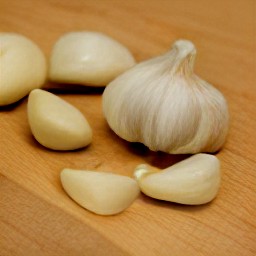 a peeled garlic clove.