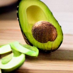 the avocado is peeled and deseeded.