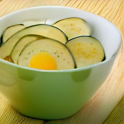 the eggplant slices are coated in the eggs mixture.