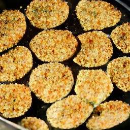 the eggplants are done when they are browned, so the cook turns off the heat.