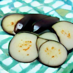 the eggplants are transferred to a kitchen towel and patted-dry.