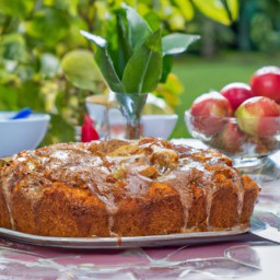 

This delicious vegan British dessert is a nut-free, eggs-free, soy-free and lactose free apple sauce cake made with olive oil, granulated sugar and all purpose flour.