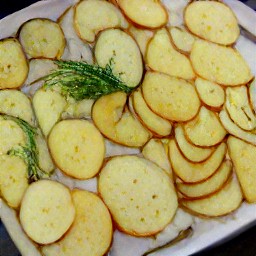 a tray of microwave potato chips.
