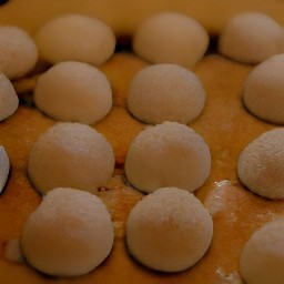 the dough is divided into 32 balls.