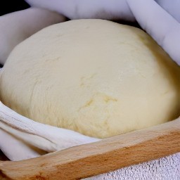 the dough is now covered with a towel.