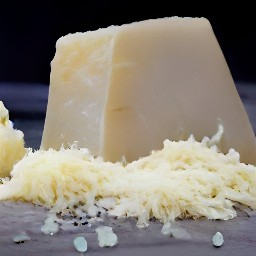 the output is a pile of grated parmesan cheese.